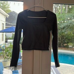 XS gray ribbed crop top